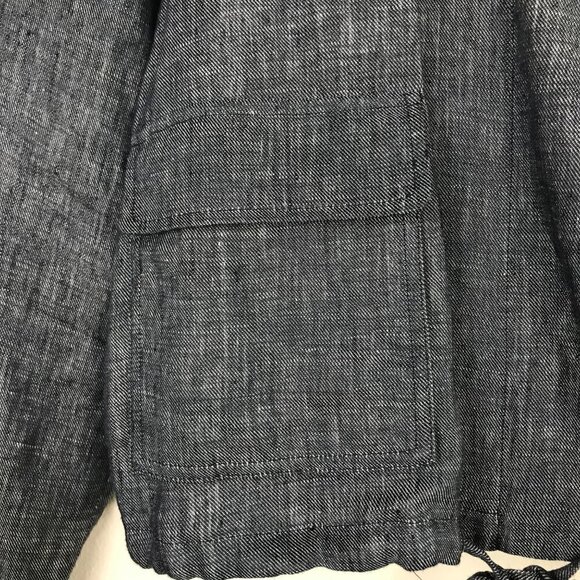 Halogen Navy 100% Linen Cropped Jacket Size Medium - Picture 7 of 13
